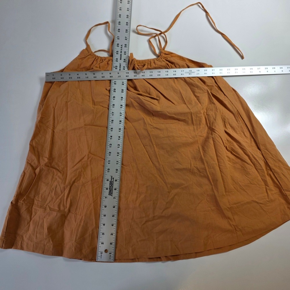 Cupshe Womens Burnt Orange Square Neck Linen Slip Dress Size M SOLD OUT New - Picture 7 of 9